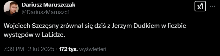 Wojciech Szczęsny ZRÓWNAŁ się z Jerzym Dudkiem w... O.o